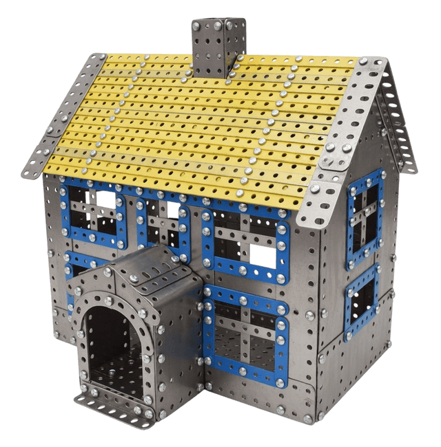 Meccano-style house illustration